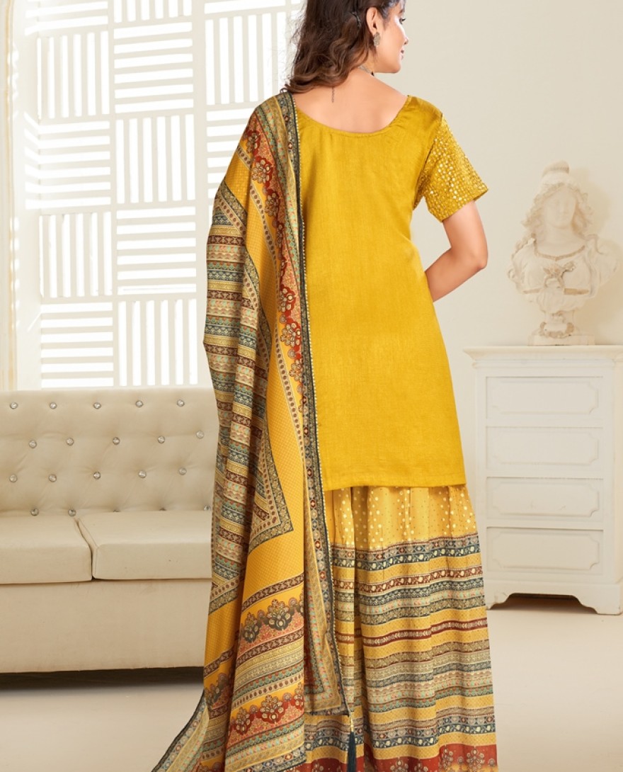 120 - PREMIUM EMBROIDERED GOWN WITH DUPATTA PRESENT NEW DESIGN